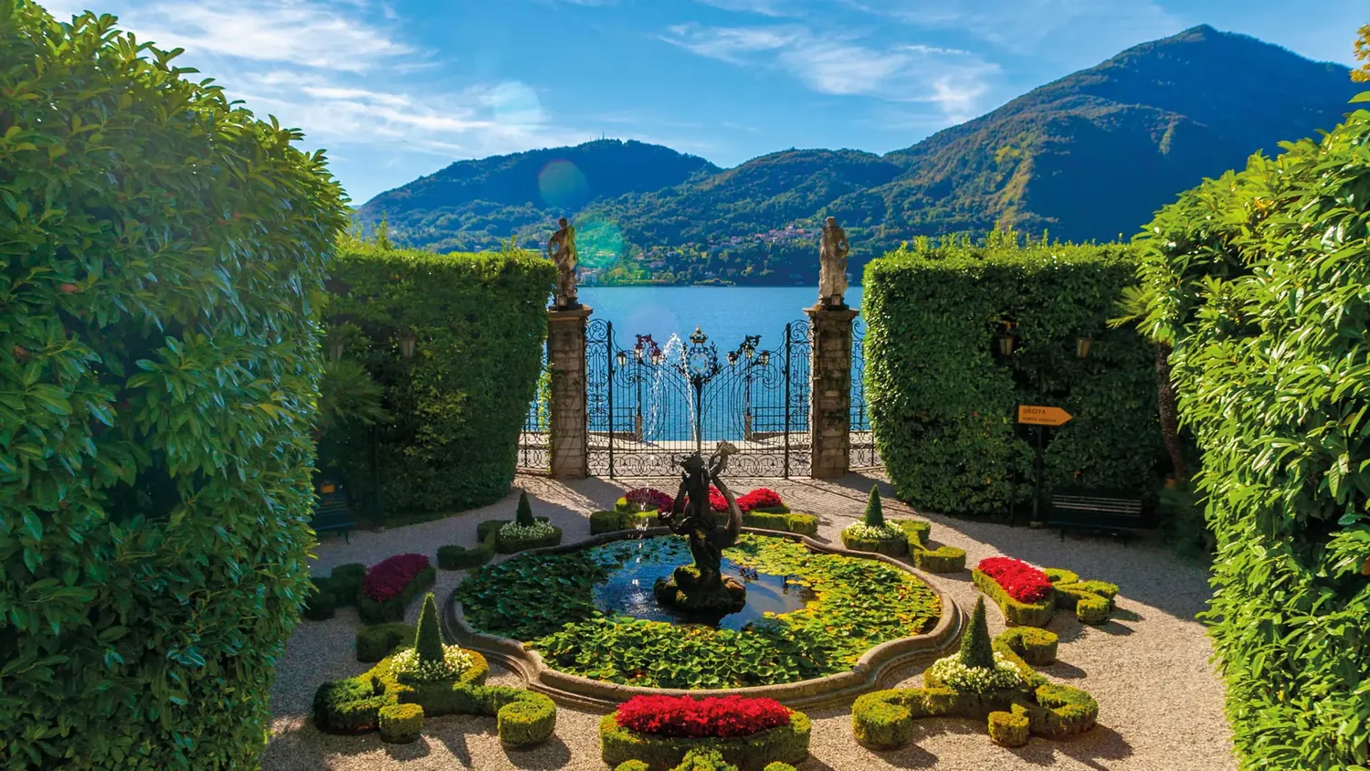 Elegant villa and gardens above Lake Como